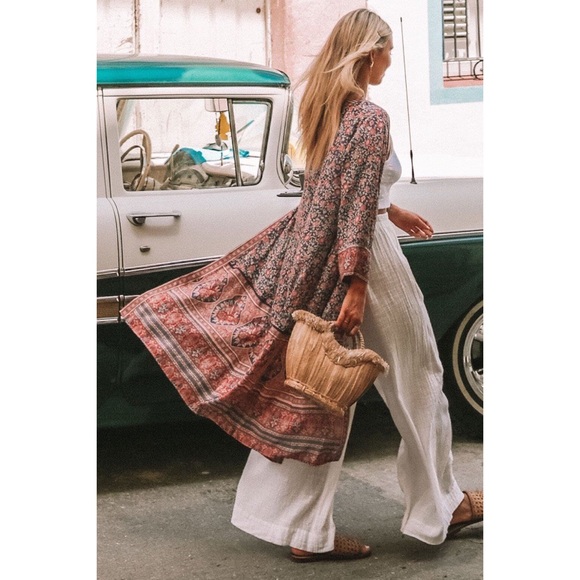 Spell & The Gypsy Jasmine Duster Kimono Navy NWT - Picture 3 of 8